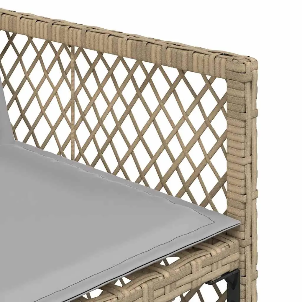 Beige Poly Rattan 11-Piece Garden Dining Set