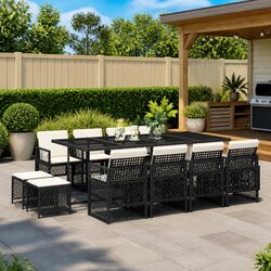 Durable 13-Piece Outdoor Garden Dining Set with Cushions