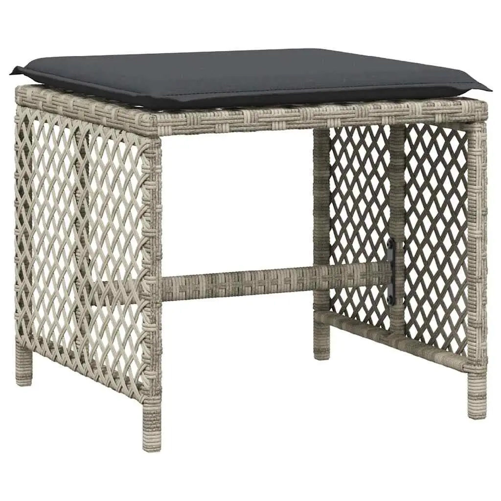 13 Piece Garden Dining Set Grey Poly Rattan