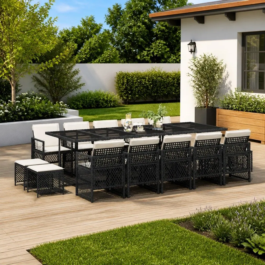 15 Piece Garden Dining Set with Cushions