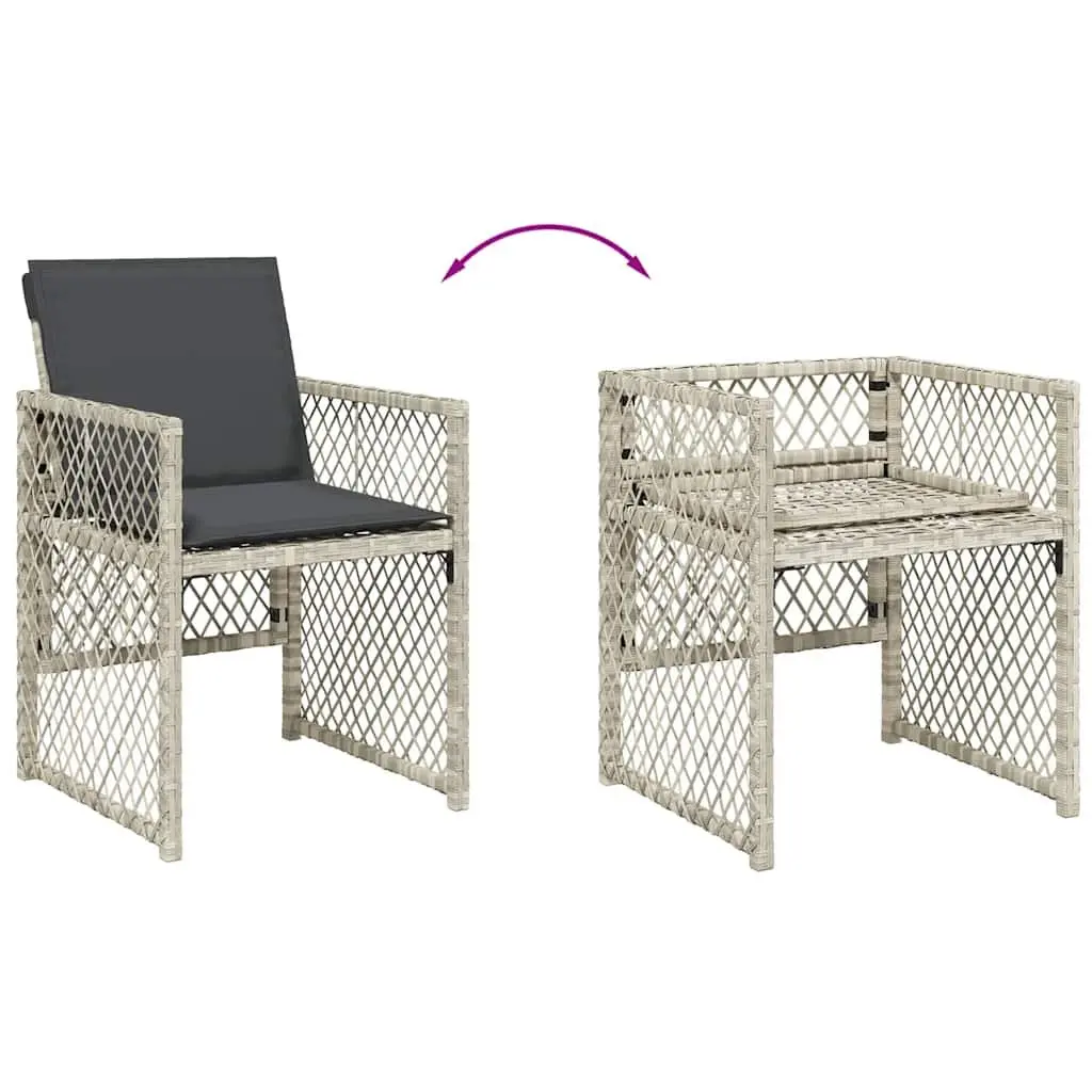 15 Piece Garden Dining Set Grey Rattan Furniture