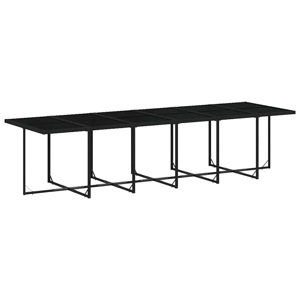 17-Piece Garden Dining Set in Black Poly Rattan