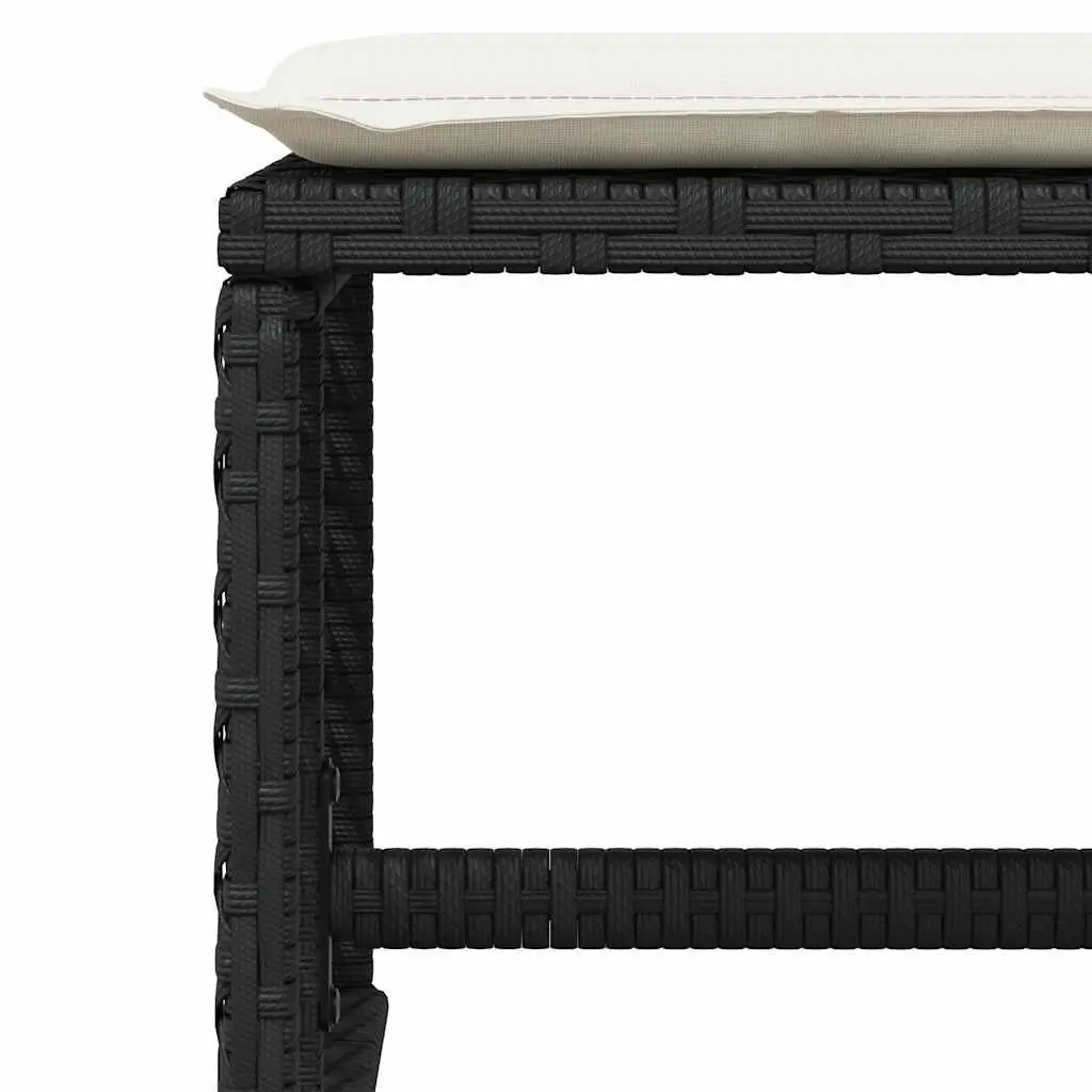 17-Piece Black Poly Rattan Garden Dining Set