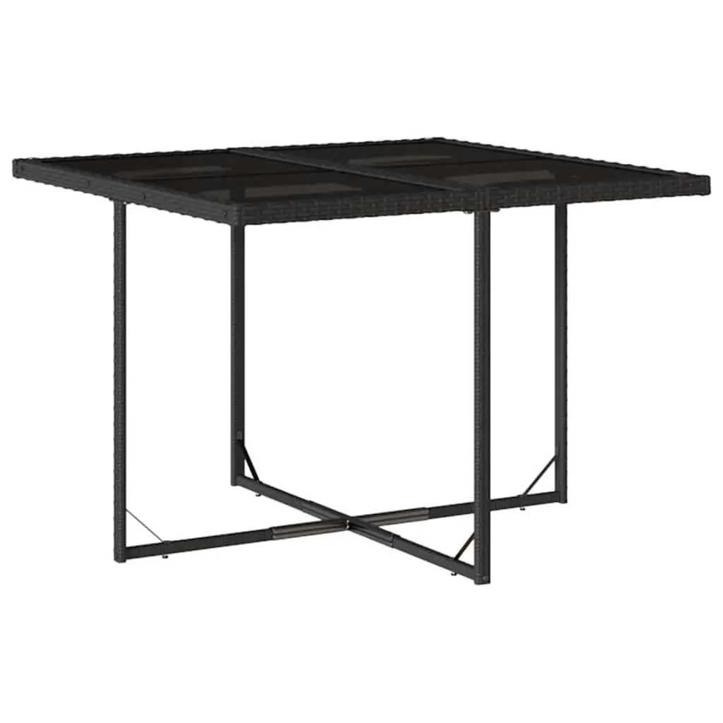 Outdoor Dining Set PE Rattan 9 Piece Garden Furniture Black