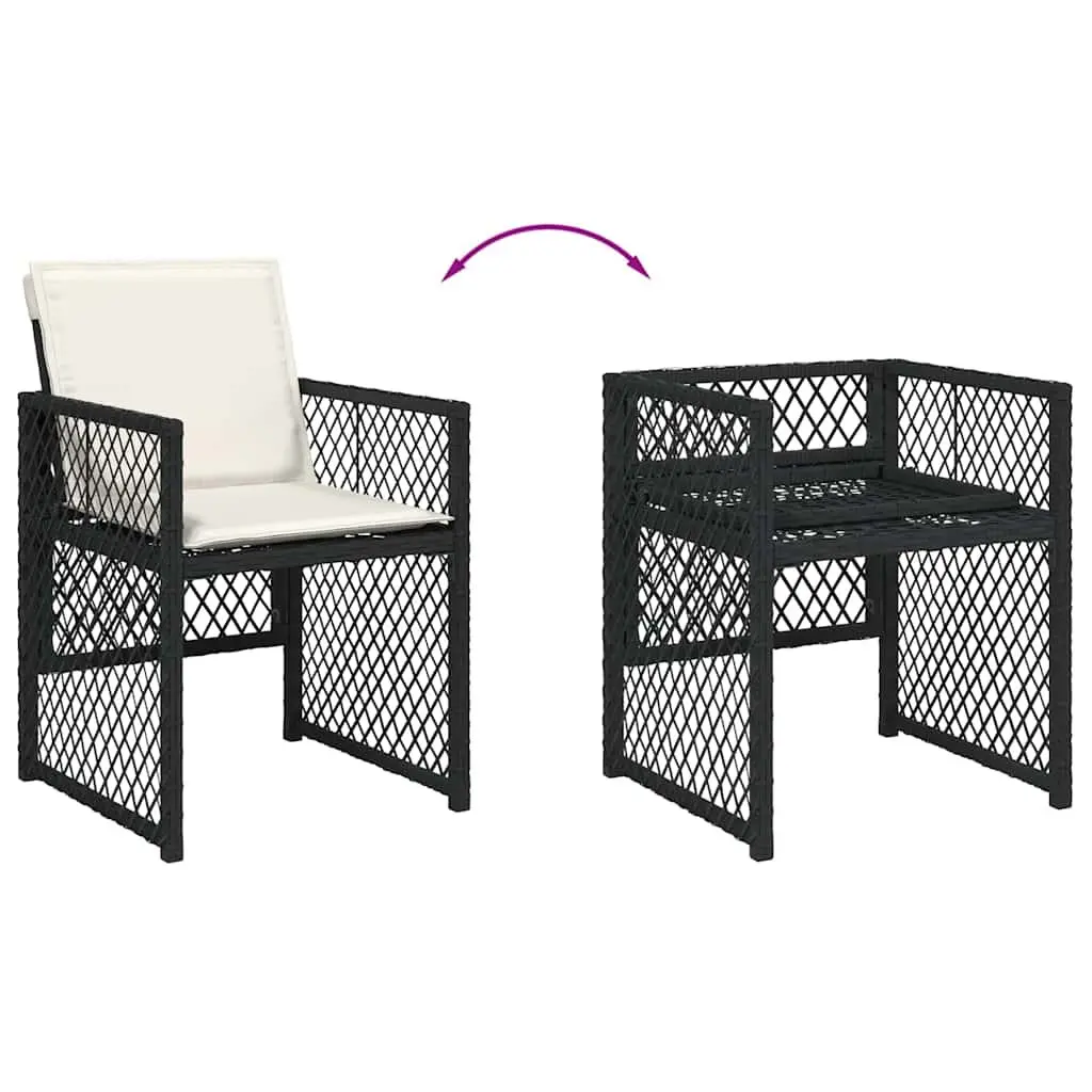 11 Piece Garden Dining Set with Black Poly Rattan