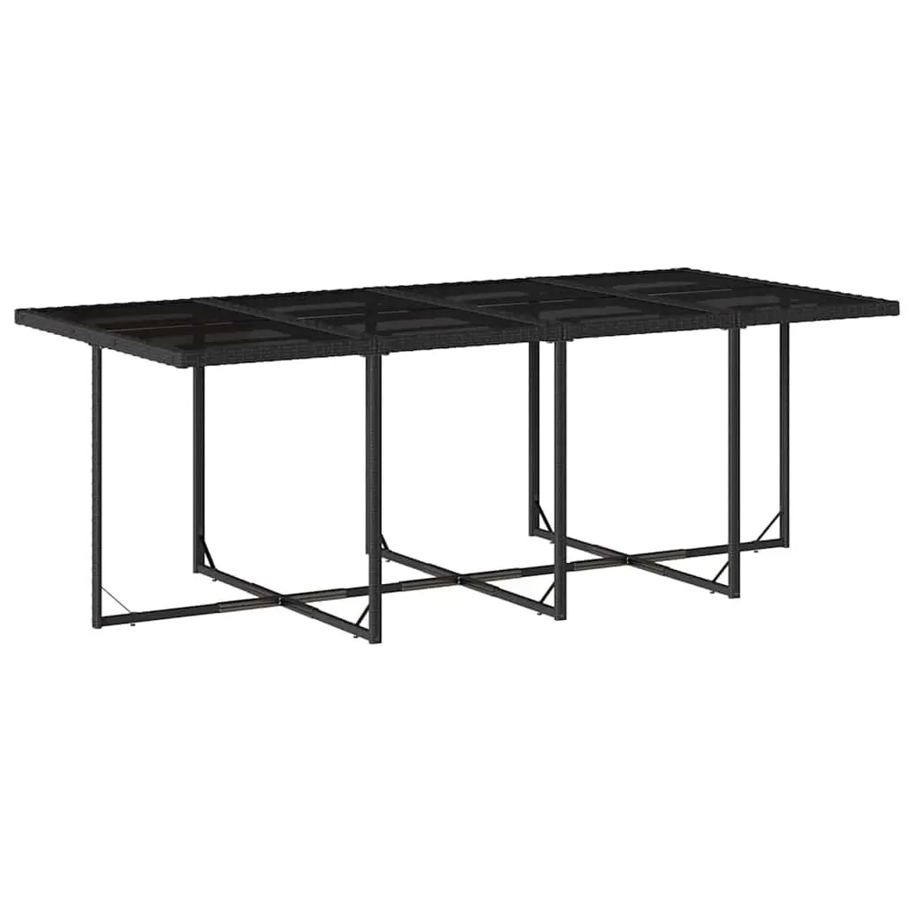 Garden Dining Set PE Rattan 13 Piece Black Outdoor Furniture Patio Table Chairs Cushions