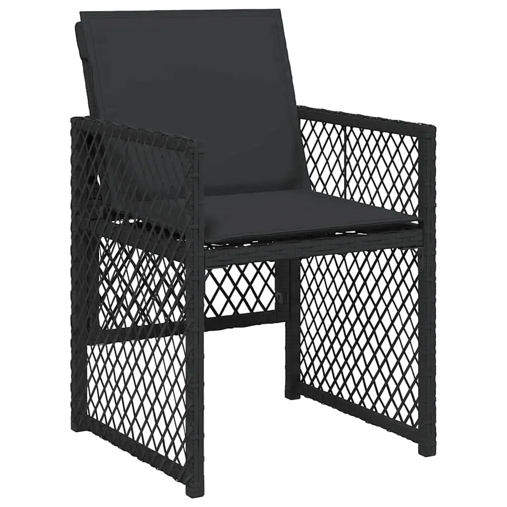 Garden Dining Set 13 Piece PE Rattan Black Outdoor Furniture Chairs Table