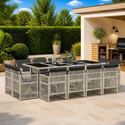 13-Piece Grey Garden Dining Set for Outdoor Spaces