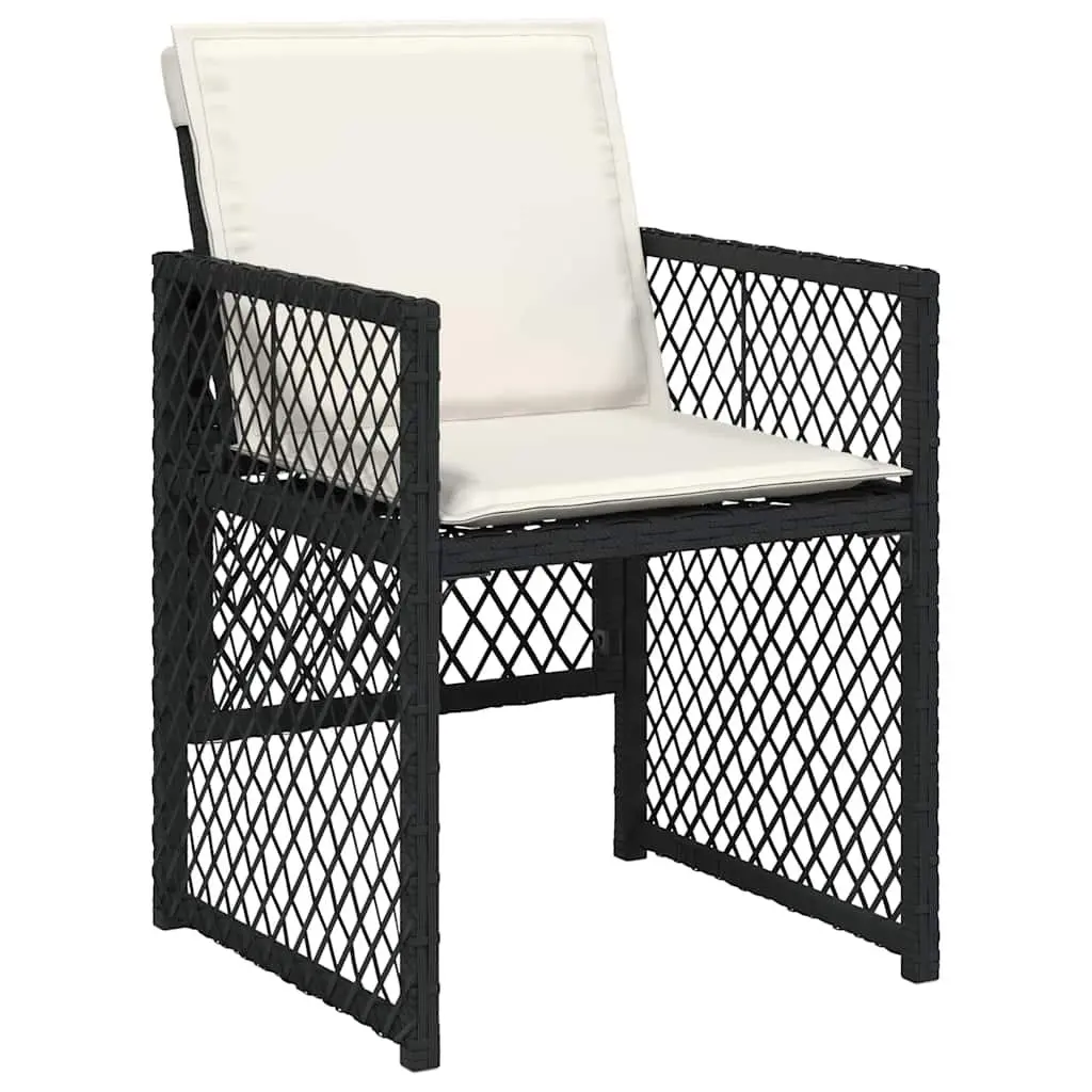 Black Poly Rattan 15-Piece Garden Dining Set