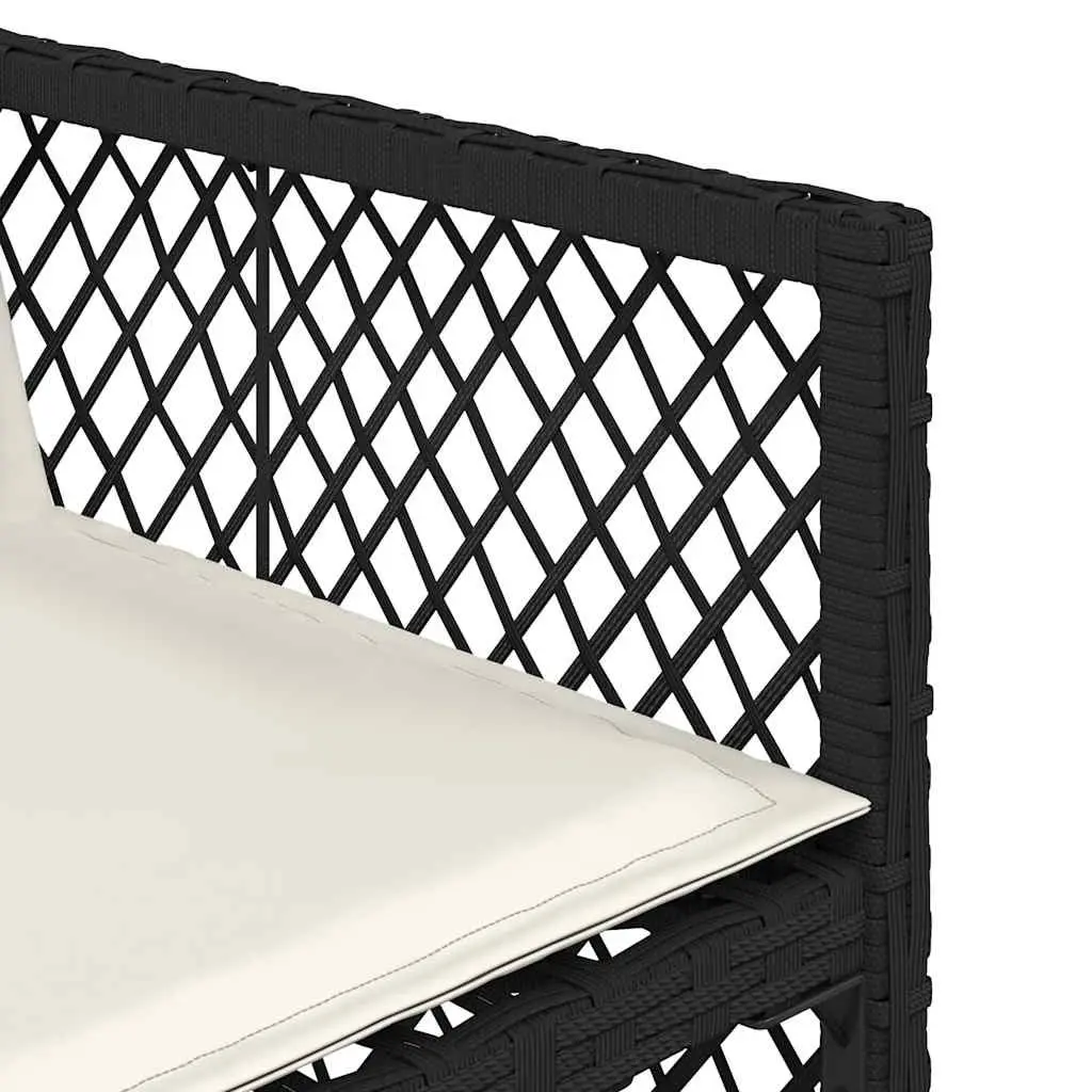 Black Poly Rattan 15-Piece Garden Dining Set