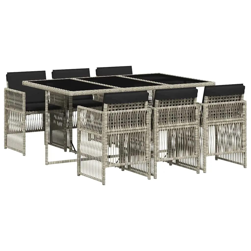7-Piece Garden Dining Set with Durable Grey Rattan