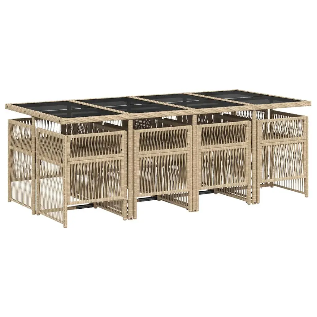 9 Piece Garden Dining Set with Cushions