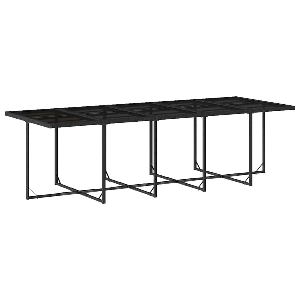 Garden Dining Set PE Rattan 11 Piece Outdoor Furniture Black