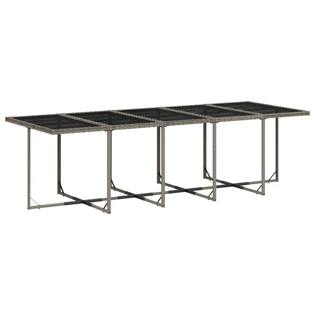 11 Piece Outdoor Dining Set in Grey Poly Rattan