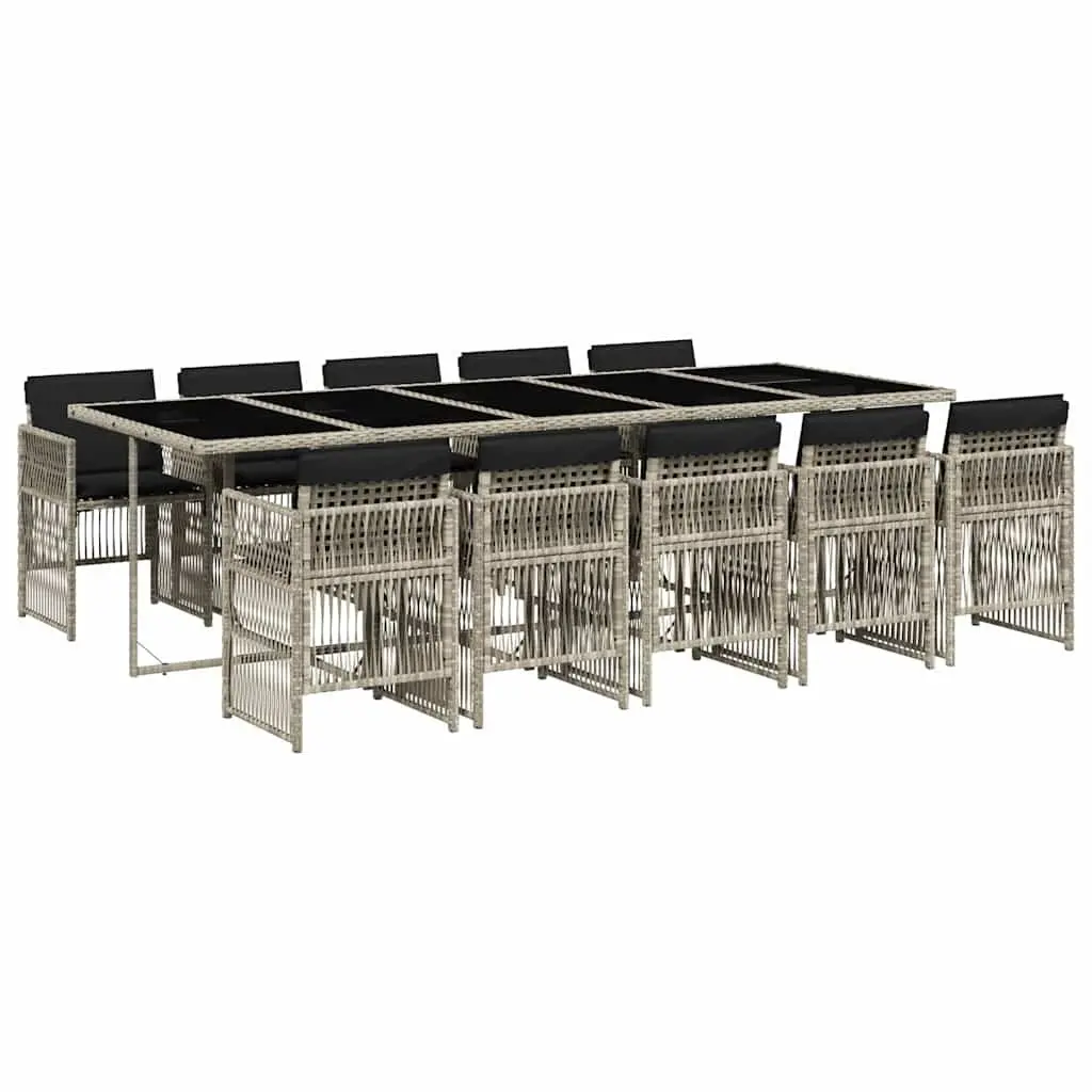 11 Piece Grey Poly Rattan Garden Dining Set
