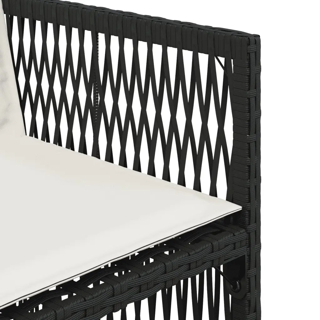11 Piece Black Poly Rattan Dining Set