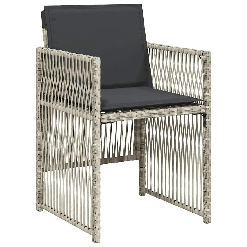 Garden Dining Set 13 Piece Outdoor Furniture with Cushions Poly Rattan Grey