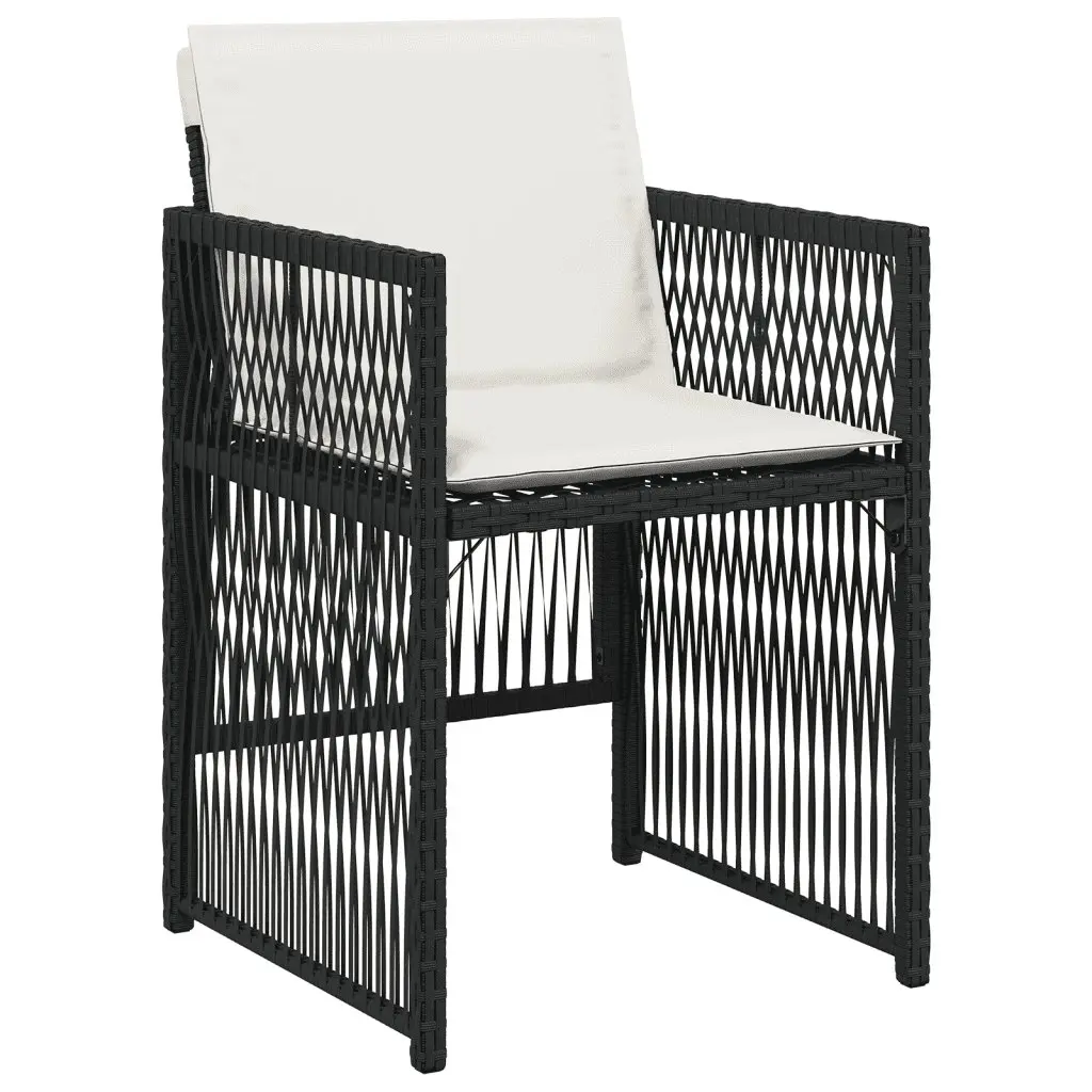 Black Poly Rattan Garden Dining Set with 13 Pieces