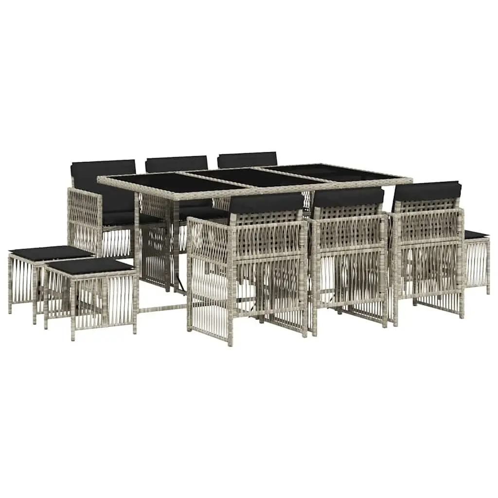11-Piece Outdoor Garden Dining Set in Grey