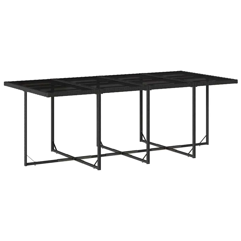 Garden Dining Set PE Rattan 13 Piece Outdoor Furniture Black
