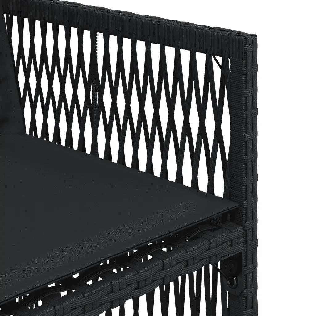 Garden Dining Set PE Rattan 13 Piece Outdoor Furniture Black