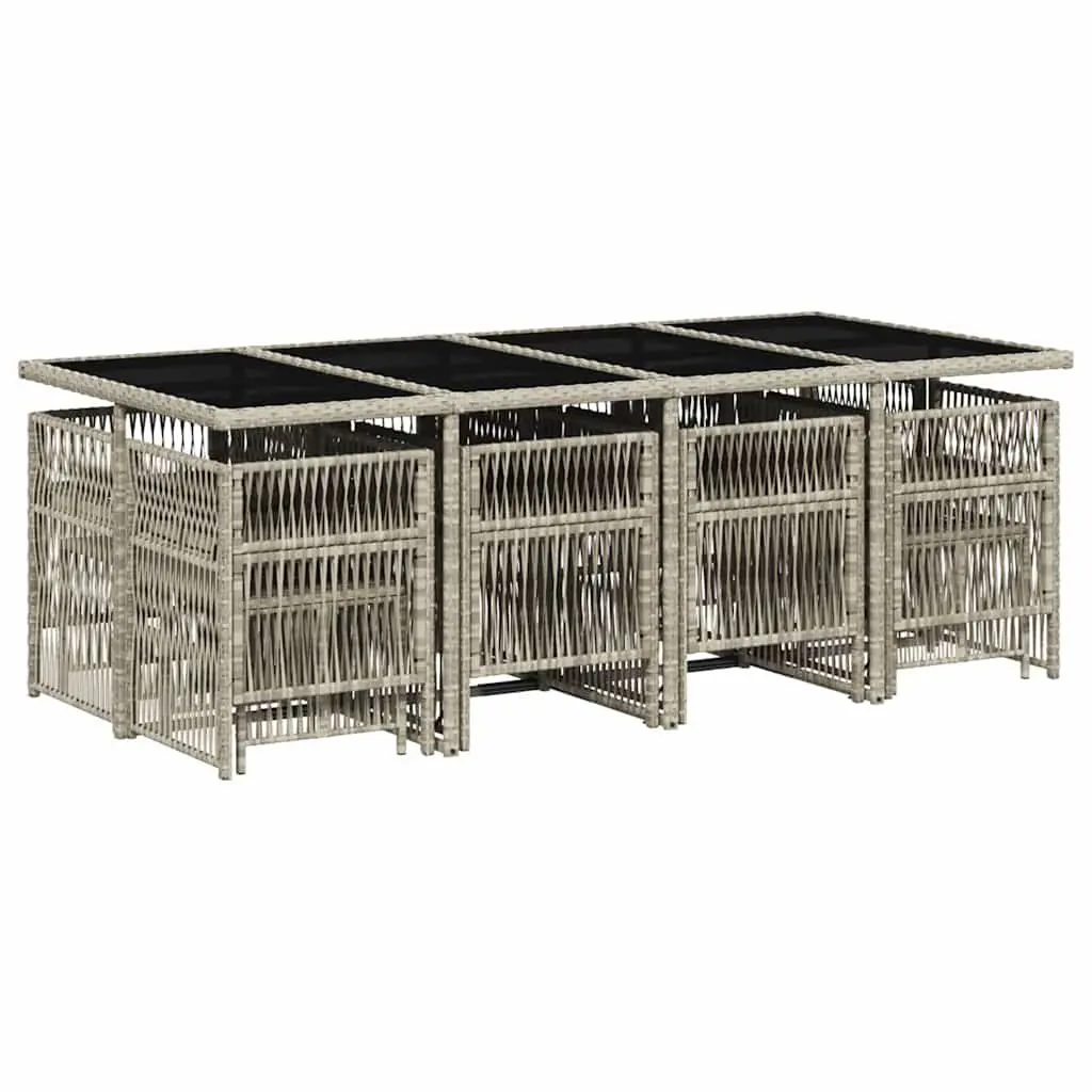 13-Piece Garden Dining Set with Grey Poly Rattan