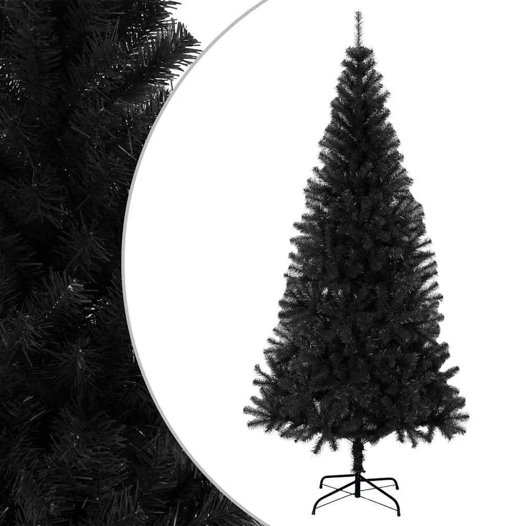 Black Artificial Christmas Tree 210cm PVC