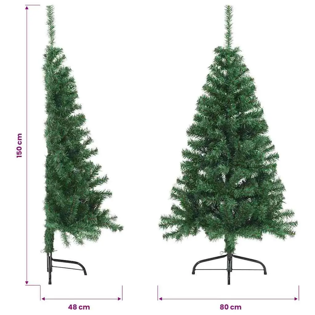 Half Christmas Tree 150cm Green PVC Decor