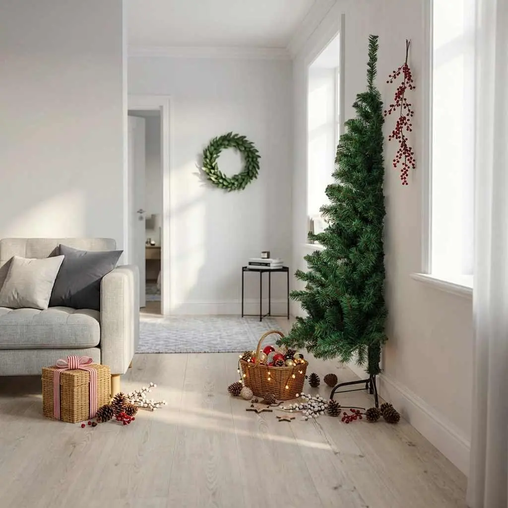 180cm Green Half Christmas Tree for Holiday Decor