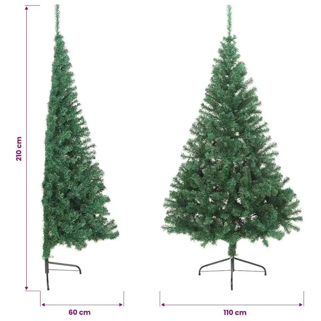 Artificial Corner Christmas Tree with Stand Green 210 cm PVC