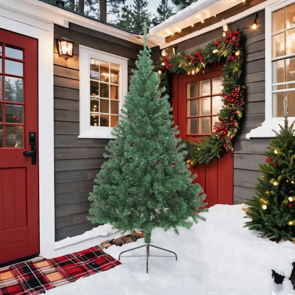 Artificial Corner Christmas Tree with Stand Green 210 cm PVC