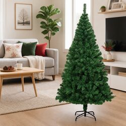 Artificial Christmas Tree 210cm Green PVC Thick Branches Lifelike Holiday Decor