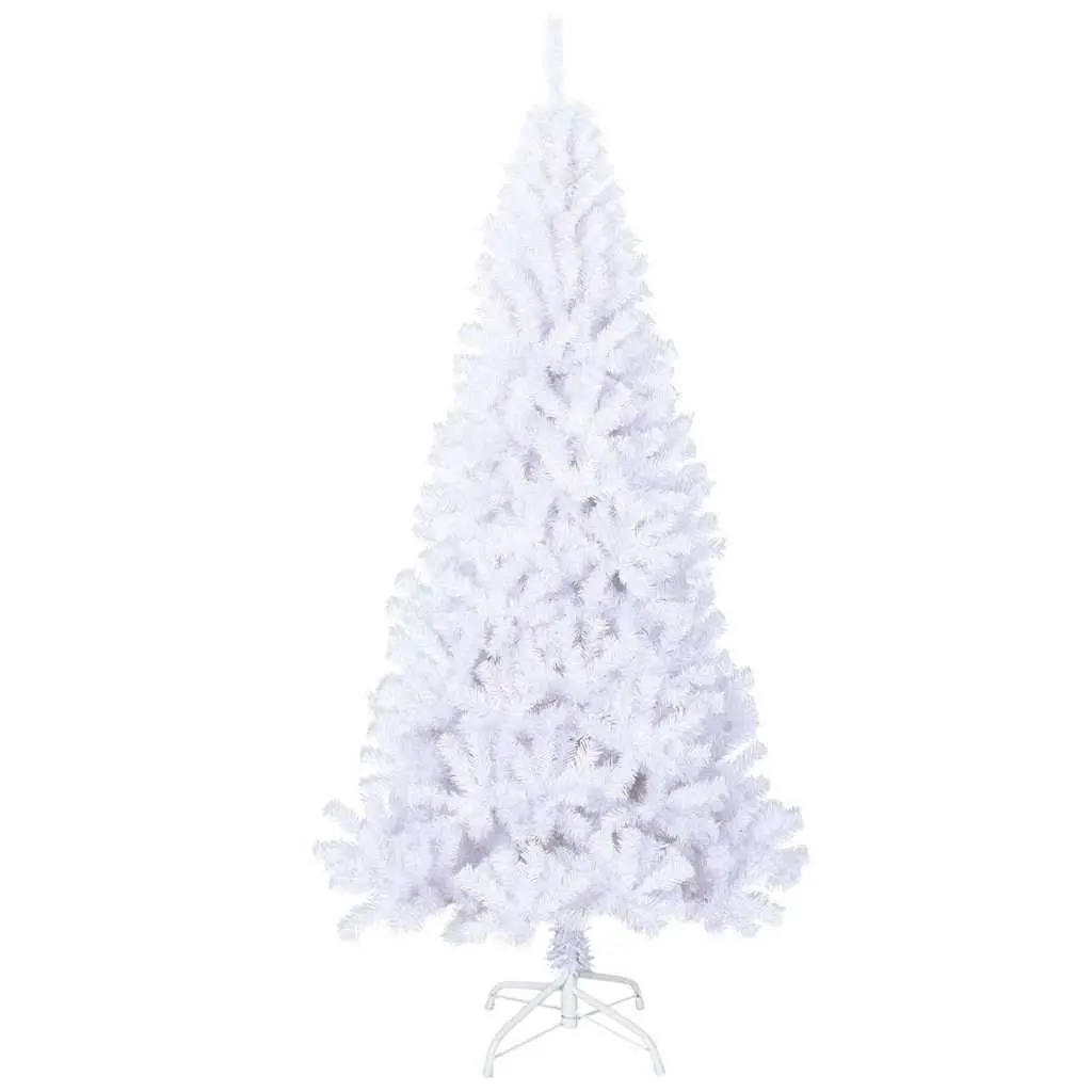 White PVC Artificial Christmas Tree 180cm with Thick Branches