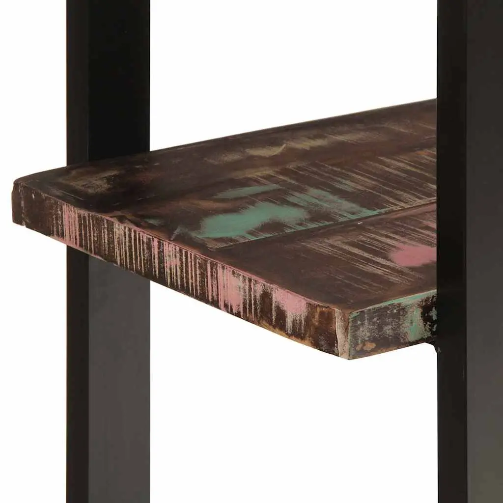 Industrial 4-Tier Bookcase with Solid Reclaimed Wood