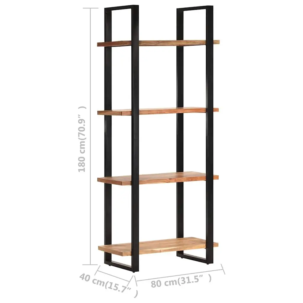 4-Tier Bookcase in Solid Acacia Wood
