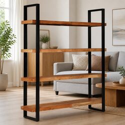 Sturdy 4-Tier Bookcase 160x40x180 cm Solid Acacia Wood