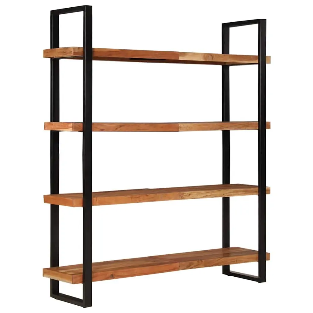 4-Tier Bookcase Solid Acacia Wood 160x40x180 cm Brown Industrial Style
