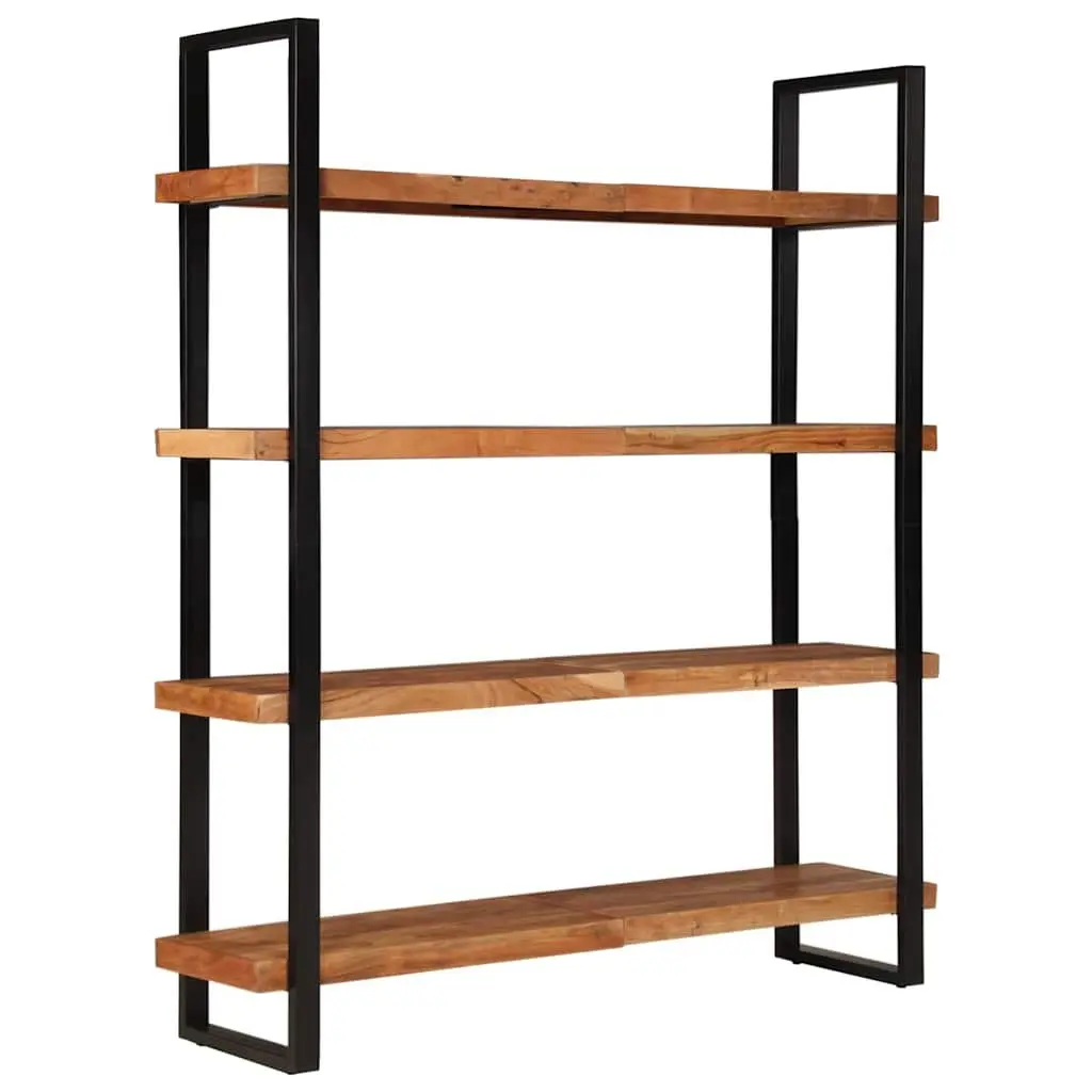 4-Tier Bookcase Solid Acacia Wood 160x40x180 cm Brown Industrial Style