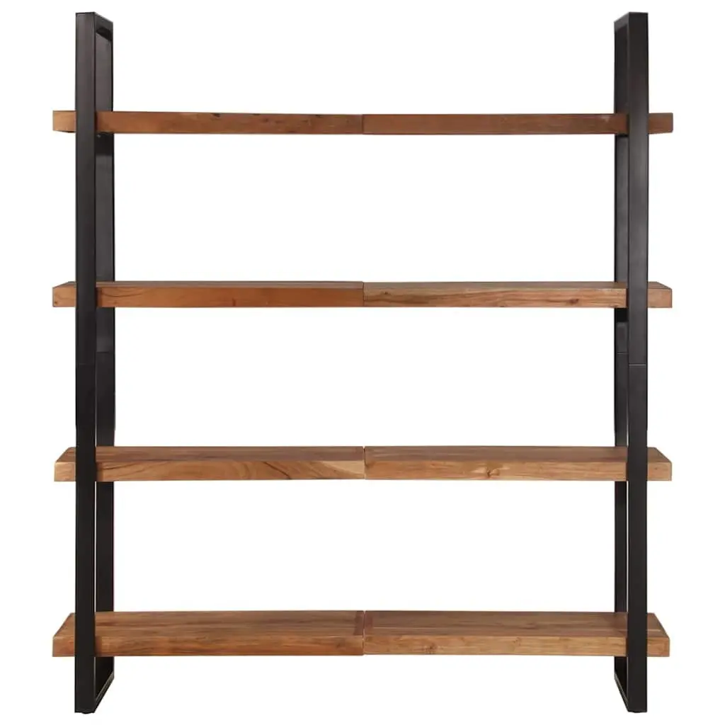 4-Tier Bookcase Solid Acacia Wood 160x40x180 cm Brown Industrial Style