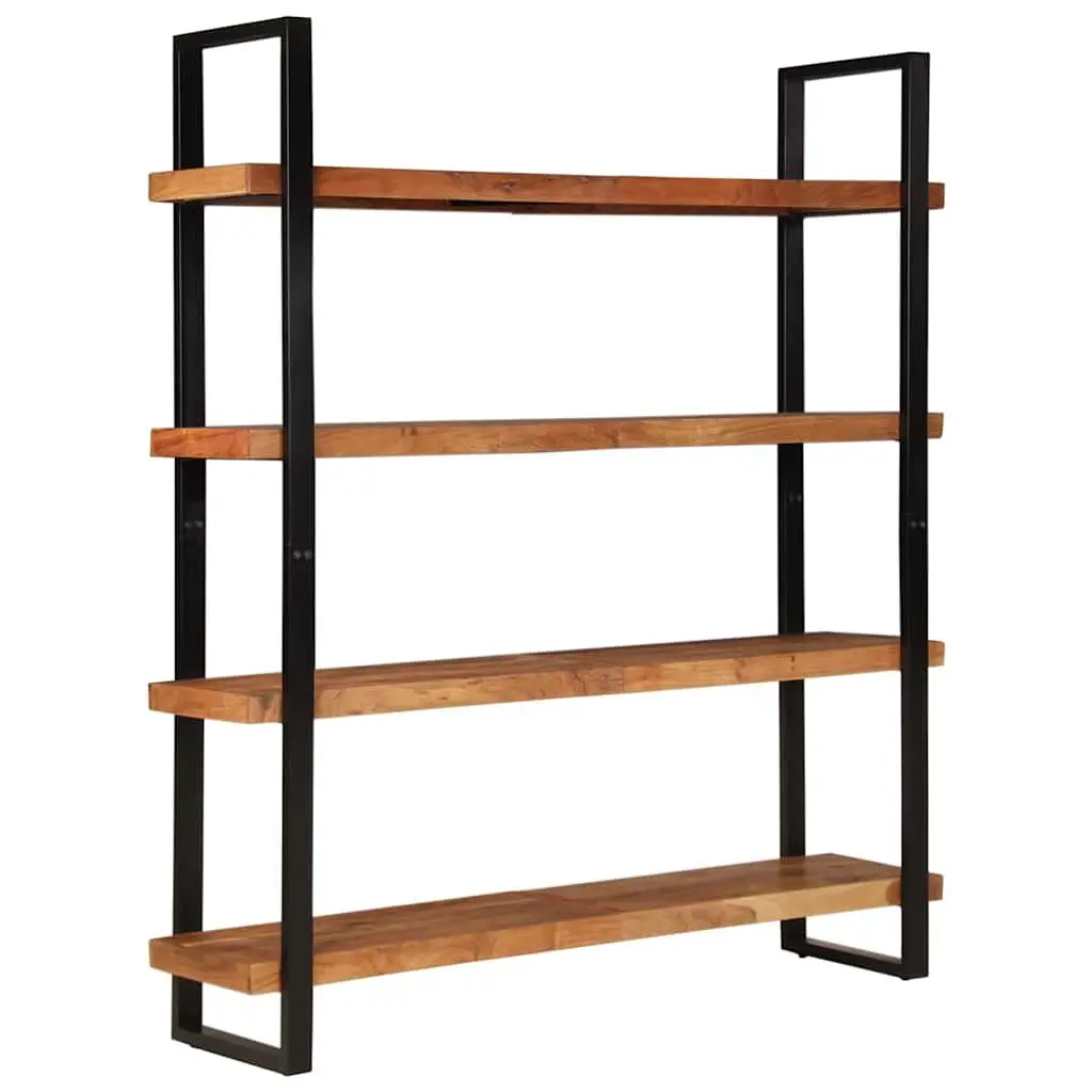 4-Tier Bookcase Solid Acacia Wood 160x40x180 cm Brown Industrial Style