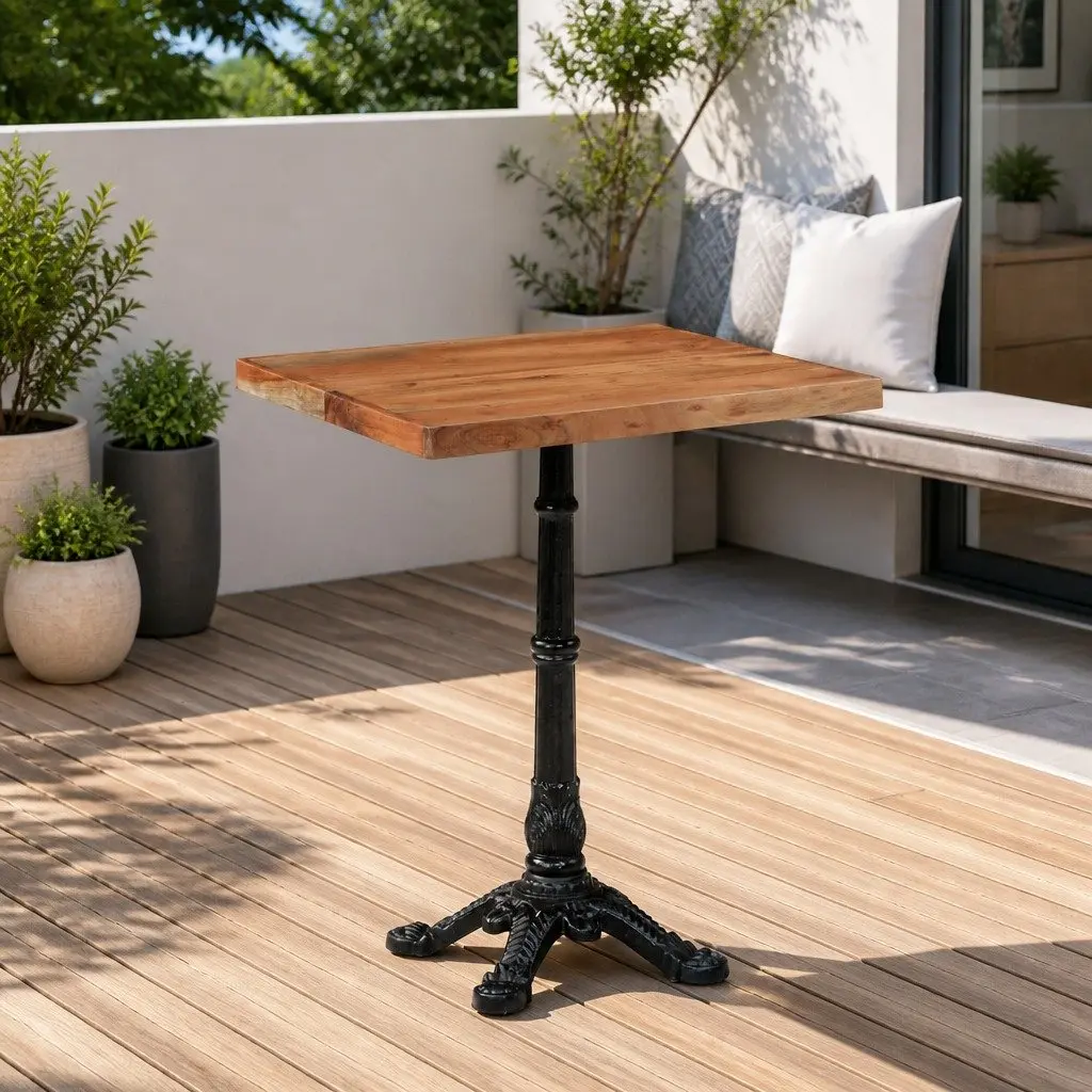 60x60x76cm Bistro Dining Table in Solid Acacia Wood