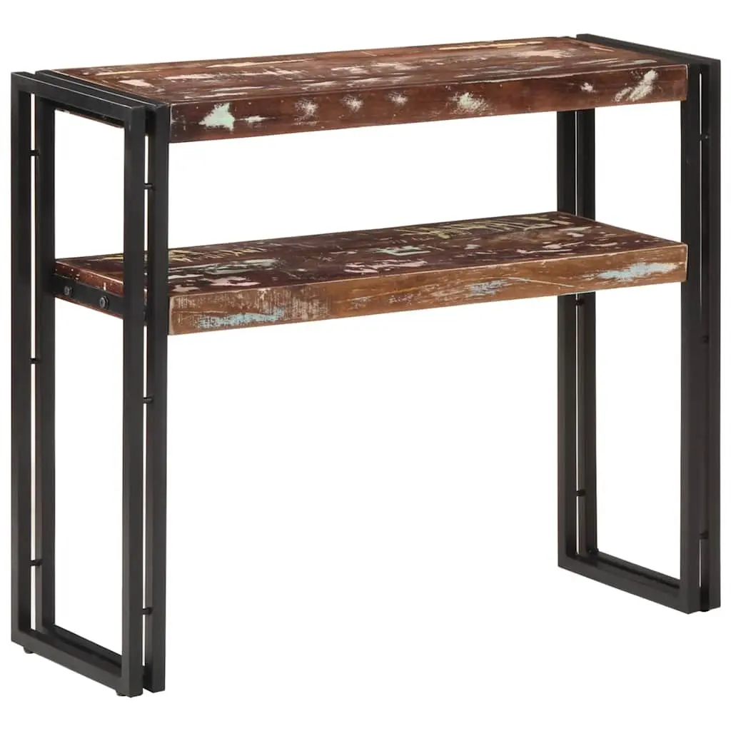 Solid Wood Console Table with Dual Shelves 90x30x75 cm