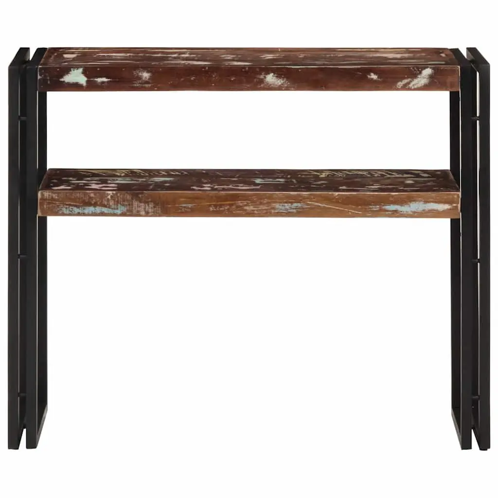 Solid Wood Console Table with Dual Shelves 90x30x75 cm