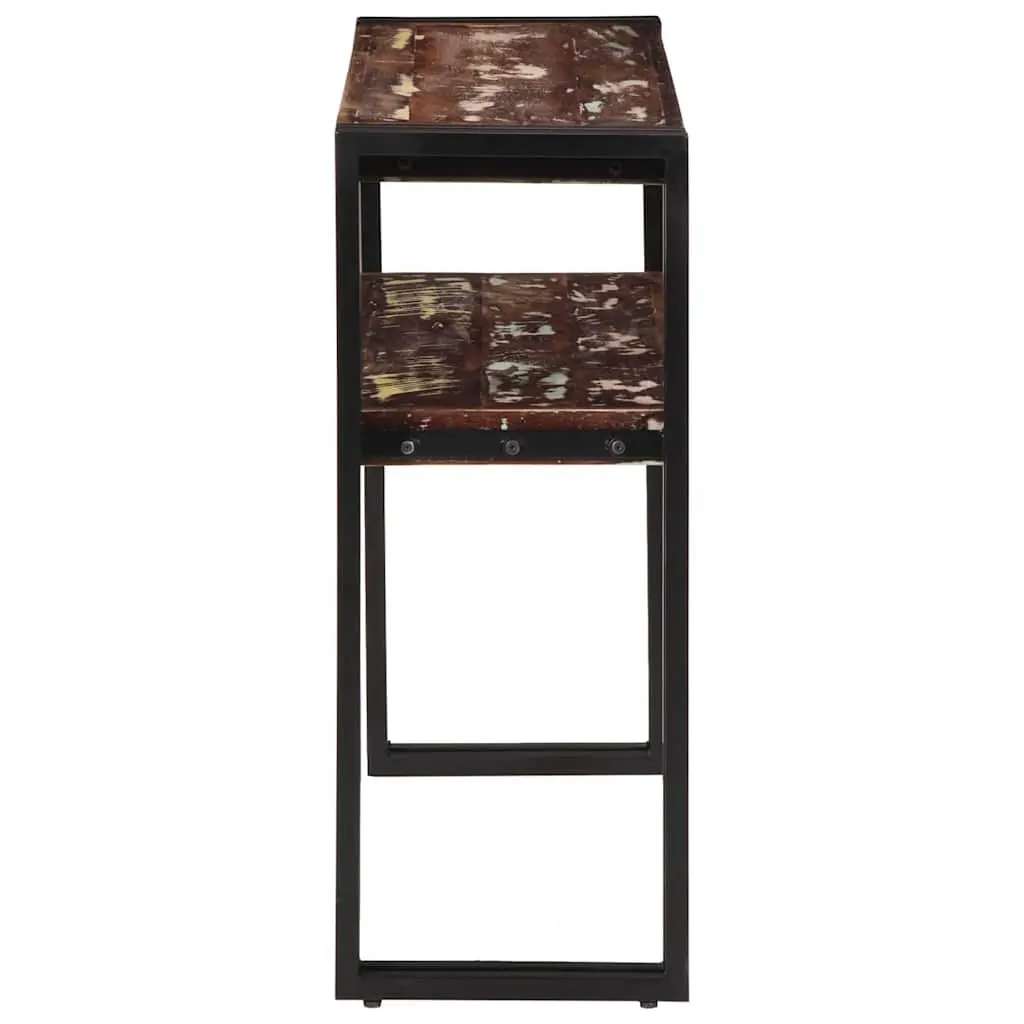 Solid Wood Console Table with Dual Shelves 90x30x75 cm