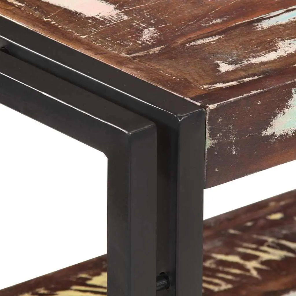 Solid Wood Console Table with Dual Shelves 90x30x75 cm