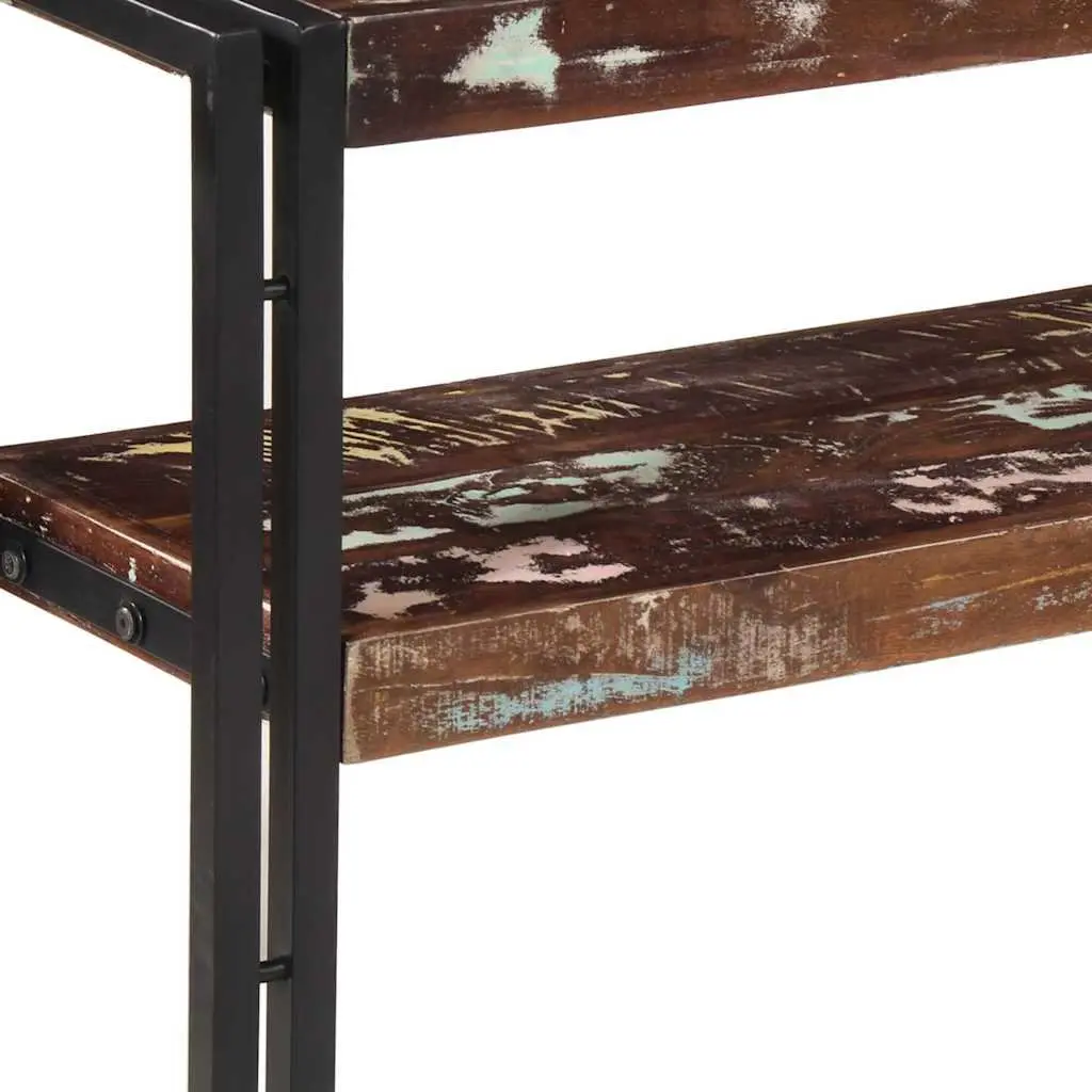 Solid Wood Console Table with Dual Shelves 90x30x75 cm