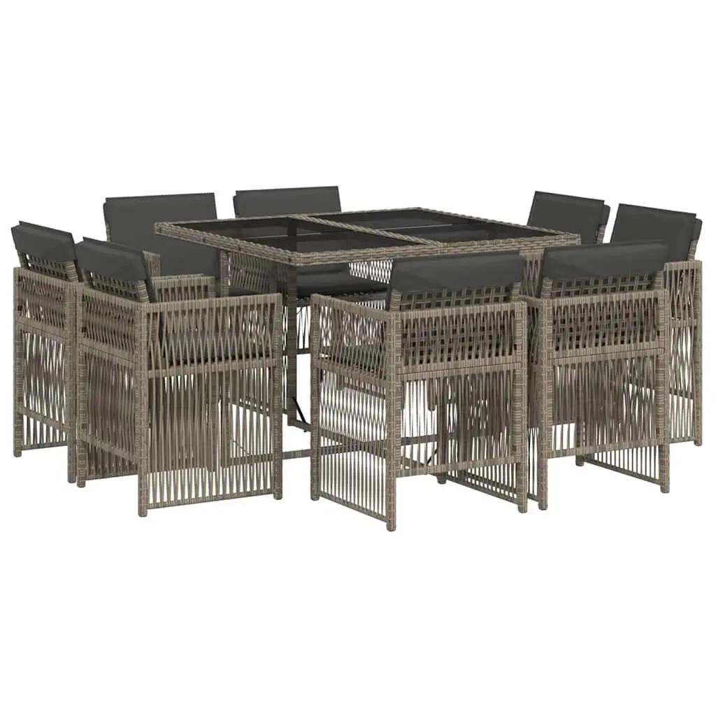 9 Piece Garden Dining Set with Cushions