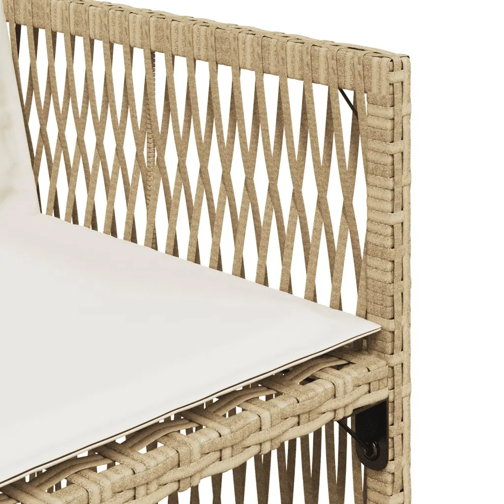 Beige Poly Rattan 11-Piece Outdoor Dining Set
