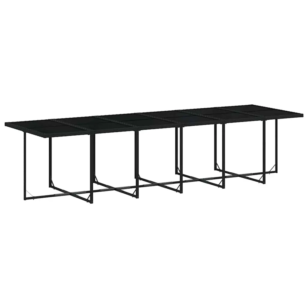Garden Dining Set PE Rattan 17 Piece Outdoor Furniture Black