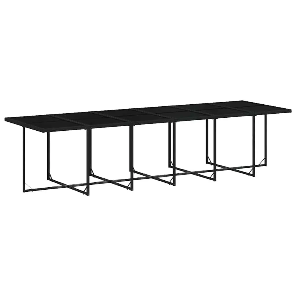 17 Piece Black Poly Rattan Garden Dining Set